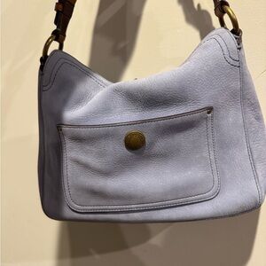 Coach Chelsea Periwinkle Nubuc Turnlock Shoulder Bag
